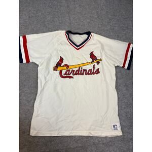 VINTAGE 70s MLB St. Louis Cardinals Jersey Mens Large White Baseball Sports 80s